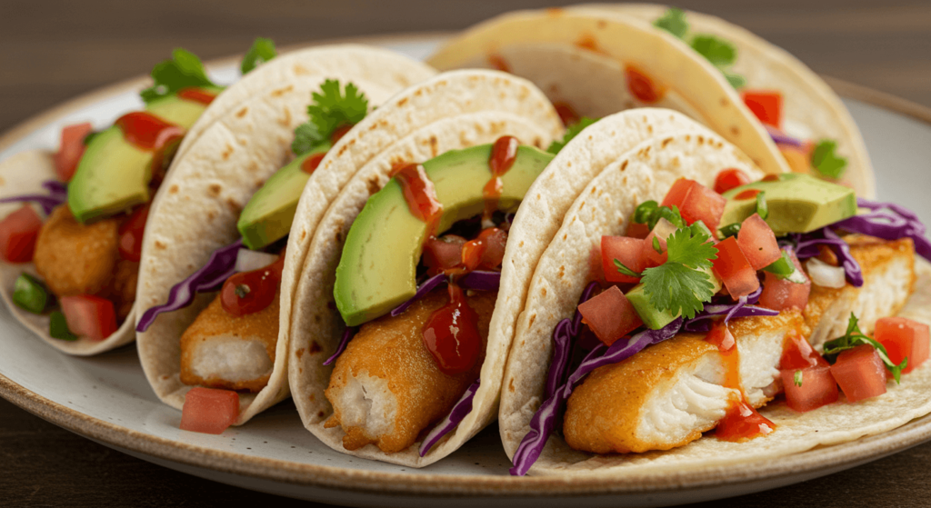 Receitas inspiradoras com taco de peixe e molho de abacate