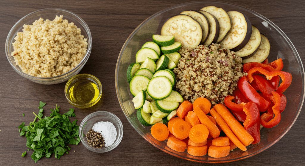 Salada Morna de Quinoa e Legumes Grelhados: Uma Receita Leve e Nutritiva